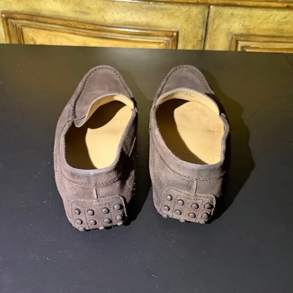 Tod's Dark Brown Suede Driver Loafers men’s size 11 Made in Italy - Picture 5 of 16